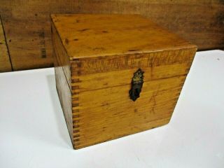 Antique Nega File Co.  Wooden Wood Hinged Dove Tailed Box Office Recipe Trinket