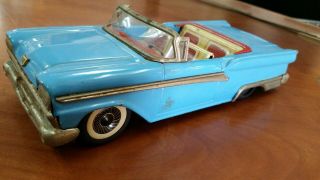 Vintage HAJI Ford Fairlane Japan Friction Tin Toy Car 1950 ' s 4