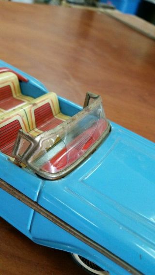 Vintage HAJI Ford Fairlane Japan Friction Tin Toy Car 1950 ' s 5