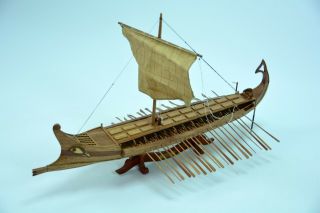 Bireme Ancient Ship 32 " - Handcrafted Wooden Ship Model