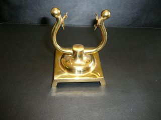 Vintage Solid Brass Adjustable Lyre Harp Pocket Watch Display Holder Stand