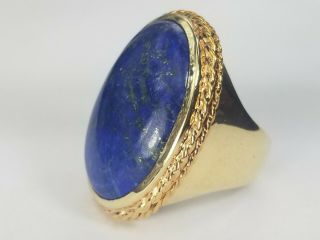 Vintage Lapis Lazuli 14k Gold 28.  2 Gram Ladies Ring Size 8 1/2
