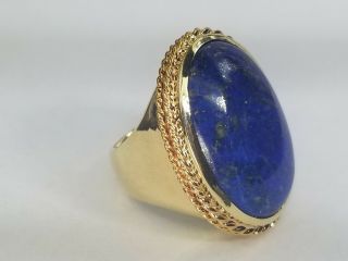 Vintage Lapis Lazuli 14k Gold 28.  2 Gram Ladies Ring Size 8 1/2 2