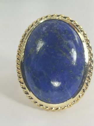 Vintage Lapis Lazuli 14k Gold 28.  2 Gram Ladies Ring Size 8 1/2 3