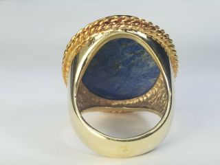 Vintage Lapis Lazuli 14k Gold 28.  2 Gram Ladies Ring Size 8 1/2 4