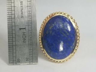 Vintage Lapis Lazuli 14k Gold 28.  2 Gram Ladies Ring Size 8 1/2 5