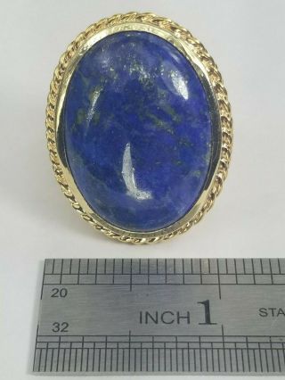 Vintage Lapis Lazuli 14k Gold 28.  2 Gram Ladies Ring Size 8 1/2 6