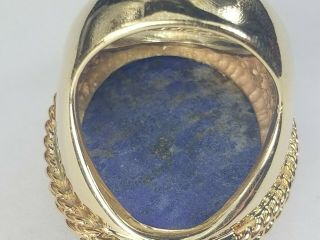 Vintage Lapis Lazuli 14k Gold 28.  2 Gram Ladies Ring Size 8 1/2 7