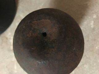 Antique Ireugular Hole Cannon Ball Solid Shot 6 Lbs.  3 Oz.  From Kentucky ?