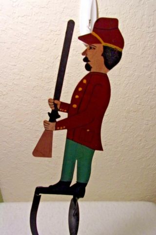 VINTAGE Pendulum Balance Toy SOLDIER RED COAT Metal American Folk Art MILITARY 3