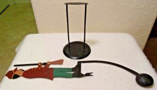 VINTAGE Pendulum Balance Toy SOLDIER RED COAT Metal American Folk Art MILITARY 6