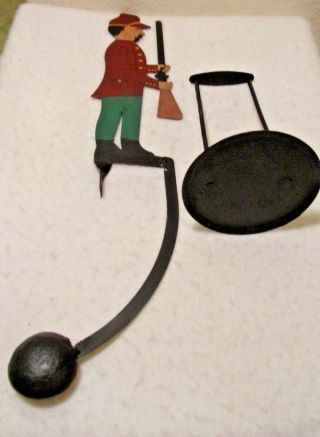 VINTAGE Pendulum Balance Toy SOLDIER RED COAT Metal American Folk Art MILITARY 7