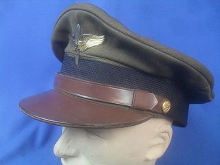 WWII US Army Air Corps Cadet Pilot Officer ' s Uniform Service Cap 2