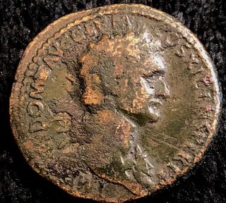 Domitian 85 Ad Ancient Roman Ae Sestertius Germania Capta 33mm 26.  3g Rare