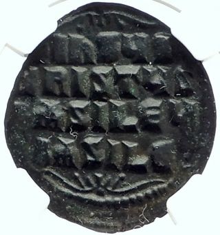 JESUS CHRIST Class A3 Anonymous Ancient 1020AD Byzantine Follis Coin NGC i74770 2