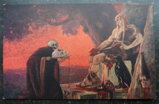 Wwi Anti Germany Bloody Skull Evil Death Injustice Nurse Uk Propaganda Postcard