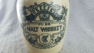 antique Vintage O ' Keefe ' s Pure Malt Whiskey,  Oswego,  York 7.  5 inch tall 6