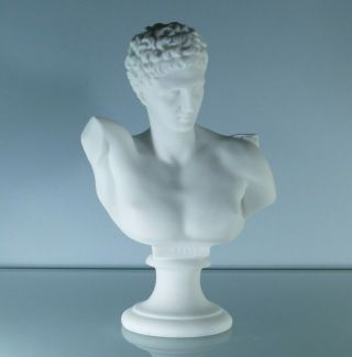 Hermes Bust Alabaster Sculpture Ancient Greek God Conductor Of Souls 8.  26 "