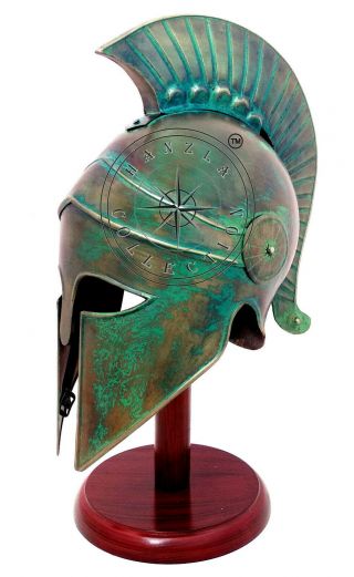 Patina Finish Medieval Ancient Costume Armour Roman Greek Corinthian Helmet