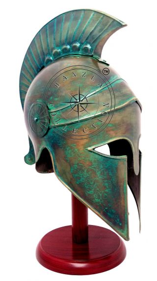 Patina Finish Medieval Ancient Costume Armour Roman Greek Corinthian Helmet 3