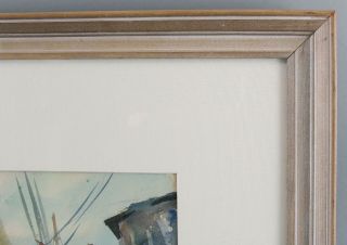 Antique 1940 JOHN WHORF Provincetown Maritime Fishing Boat Watercolor Painting 5
