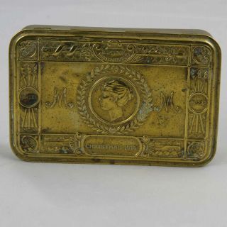 Ww I Brass Christmas 1914 Box Gift Of Princess Mary Tin
