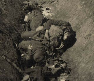 German Wwi Dead British ? Soldiers In Trench Photo