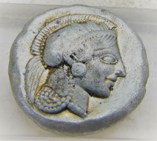 Rare Ancient Greek Silver Tetradrachm Athens Corinthian Helmet & Owl Attica
