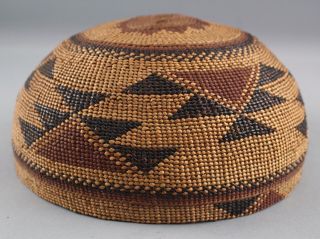 Antique Western California Native American Hupa Indian,  Basket Hat,  Nr