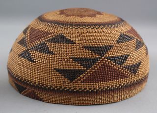 Antique Western California Native American Hupa Indian,  Basket Hat,  NR 6