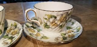 2 Aynsley Tea Cups And Saucers Dogwood Pattern Teacup Full Size