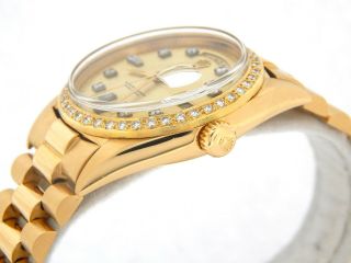 Mens Rolex Day Date President 18k Yellow Gold Watch Diamond Dial 1ct Bezel 1803 7