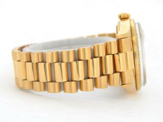 Mens Rolex Day Date President 18k Yellow Gold Watch Diamond Dial 1ct Bezel 1803 9