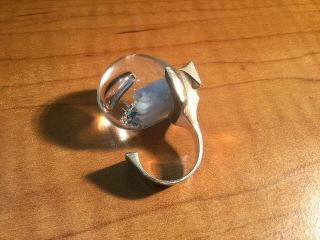 Petrified Lake Ring by Bjorn Weckstrom for Lapponia,  Finland,  Silver/acrylic 4