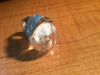 Petrified Lake Ring by Bjorn Weckstrom for Lapponia,  Finland,  Silver/acrylic 6