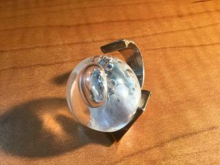 Petrified Lake Ring by Bjorn Weckstrom for Lapponia,  Finland,  Silver/acrylic 7