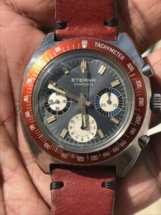 Rare Stunning Vintage Eterna Chronograph Valjoux 72 1969 Serviced