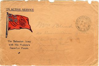 Canada O.  A.  S.  1918 Army Post Office Cover With Letter