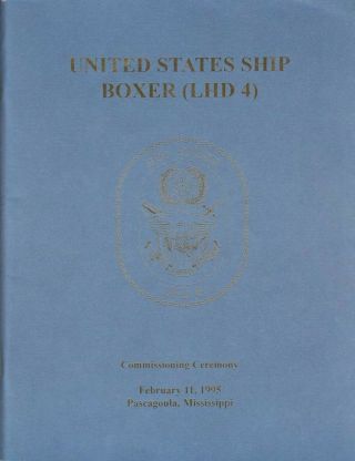 Uss Boxer (lhd 4) - Us Navy Commissioning Program - 1995