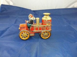 Vintage Modern Toys Japan Tin Friction Toy Fire Truck ENGINE 1912 3