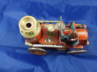Vintage Modern Toys Japan Tin Friction Toy Fire Truck ENGINE 1912 6