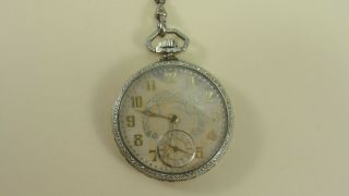 Antique South Bend Pocket Watch 19j 113443 Open Face with Chain NOT RUNNING 2