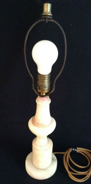 Vintage Marble Alabaster Neoclassical 19 " Tall Table Lamp Base