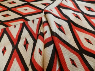 Antique Navajo Transitional Blanket Rug With Connecting Diamonds,