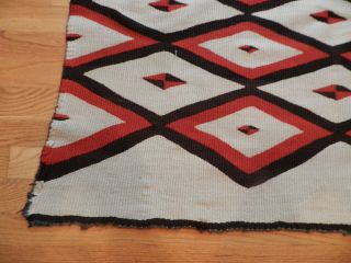 Antique Navajo Transitional Blanket Rug With Connecting Diamonds, 3