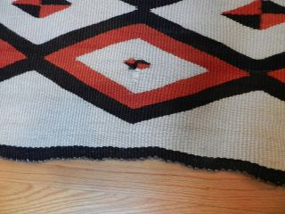Antique Navajo Transitional Blanket Rug With Connecting Diamonds, 4