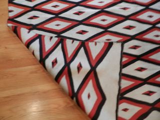 Antique Navajo Transitional Blanket Rug With Connecting Diamonds, 5