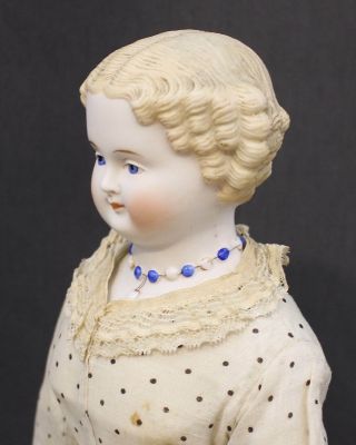 SWEET ANTIQUE GERMAN PARIAN DOLL With SCULPTED NECKLACE 5