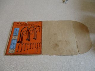 Ancient And Interesting Early Hook Display Envelope From John James & Sons