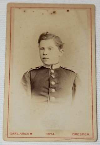 Pre Wwi,  1874 German Army Soldier Cdv Photograph W/ Signature On Back